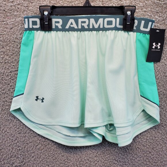 Under Armour Pants - Under Armour Women's UA Play Up Side Mesh Shorts Seagrass Green Size Sma…